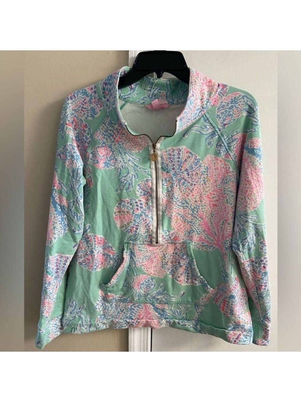 Lilly Pulitzer skipper Pink and Green Pullover Medium